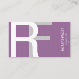 Trendy Textured Monogram CHOSE HINTERGRUNDFARBE Visitenkarte