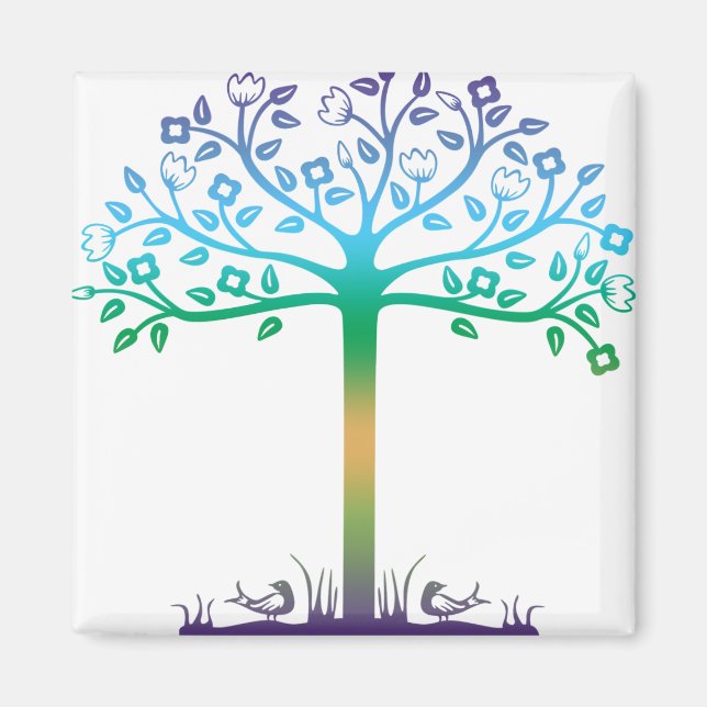 Trendy Tree Design Magnet (Vorne)