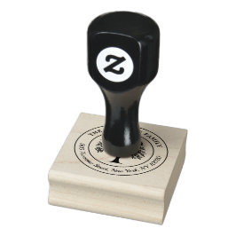 Trendy Tree Familienname Kurve Text Rücksendeadres Gummistempel