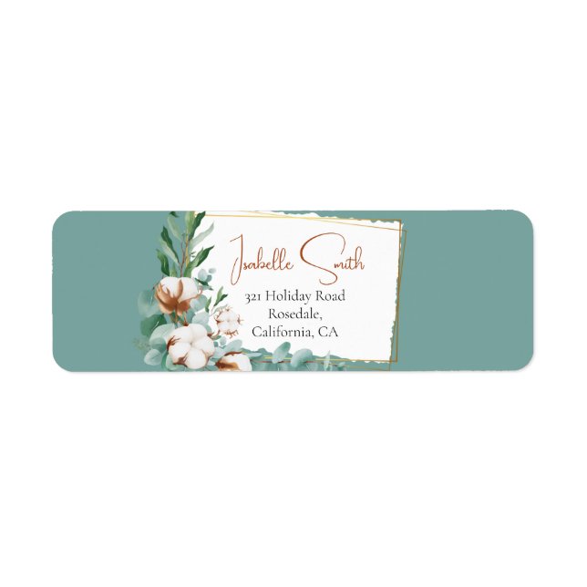 Trendy Trendy Cotton Floral Frame Aquamarine Hochz (Vorne)