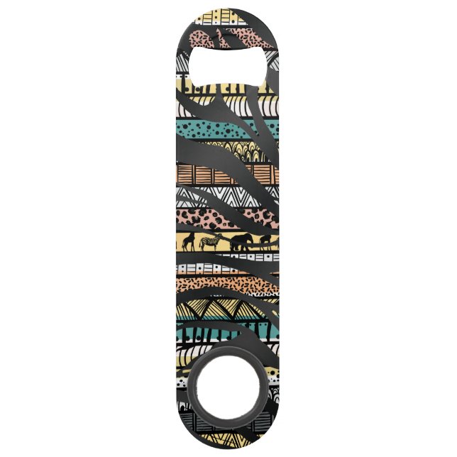 Trendy Tribal African Pattern Zebra Print Speed Flaschenöffner (Vorderseite)