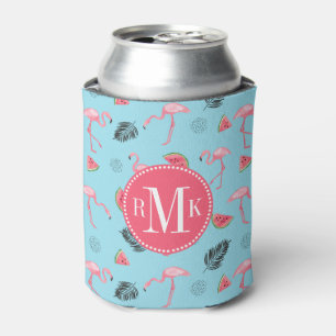 Trendy Tropical Flamingo & Watermelon Muster Dosenkühler