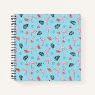 Trendy Tropical Flamingo & Watermelon Muster Notizbuch