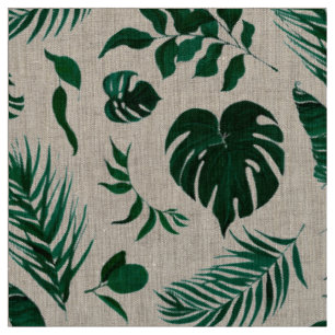 Trendy Tropical Foliage Green Blätter Muster Stoff