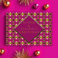 Trendy Tropical Pink und Gold Aloha Weihnachten