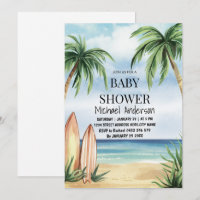 Trendy Tropical Summer surfing Beach Baby Dusche