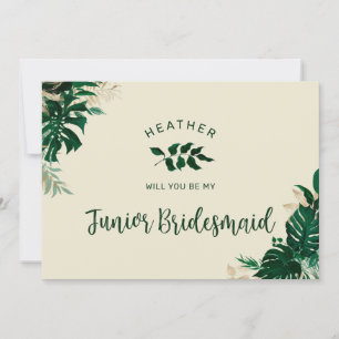 Trendy Tropical Theme Jr. Bridesmaid Vorschlag Car