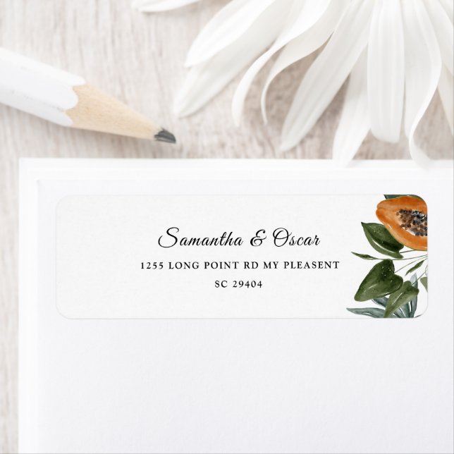 Trendy Tropical Watercolor Green Blätter (Insitu)