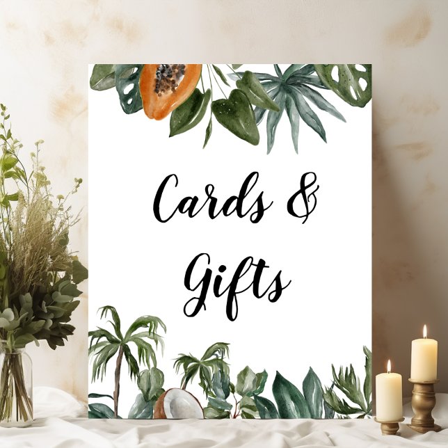 Trendy Tropical Watercolor Green Blätter Poster (Von Creator hochgeladen)