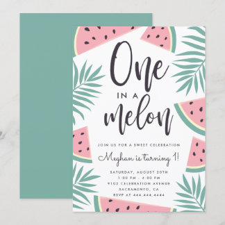 Trendy Tropical Watermelon One In einem Melon Gebu Einladung
