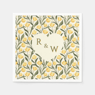 Trendy Tulip Charm Autumn Wedding Serviette