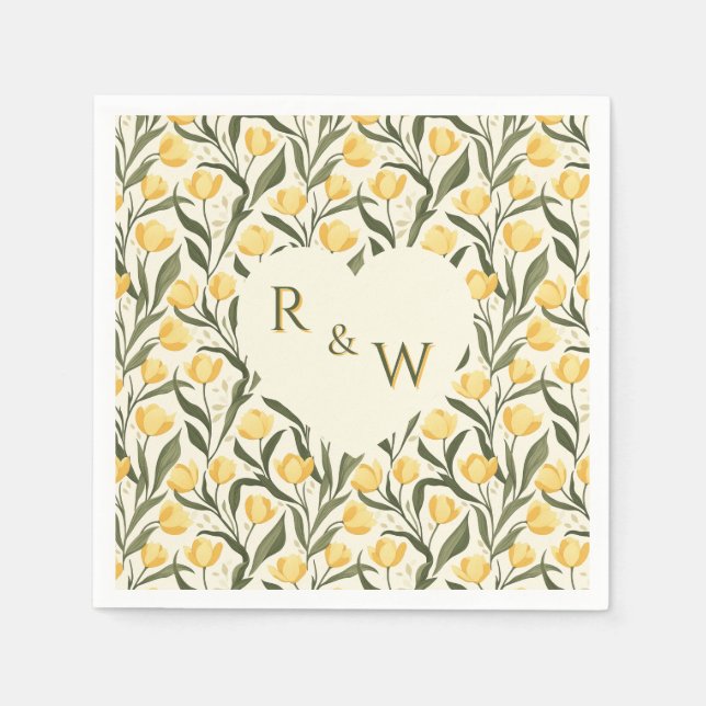 Trendy Tulip Charm Autumn Wedding Serviette (Vorderseite)