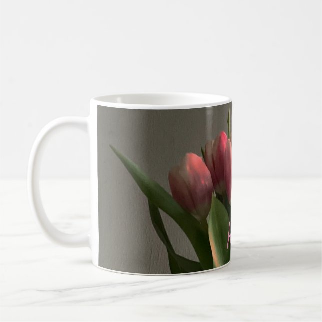 Trendy Tulips V6 Original Blume Foto für sie Kaffeetasse (Links)