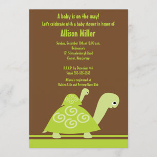 Trendy Turtle Baby Dusche Einladung