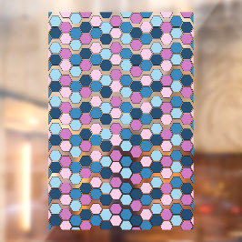 Trendy Twilight City Blue und Pink Hexagon Muster Fensteraufkleber