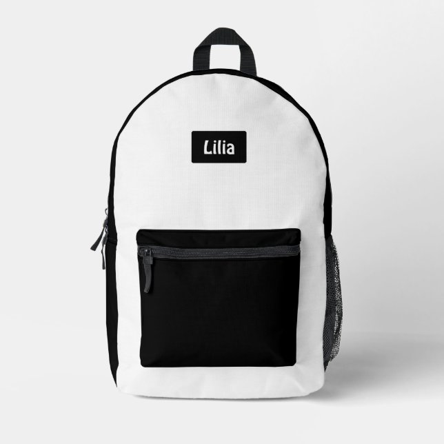 Trendy Two-Tone School Style with Personalization Bedruckter Rucksack (Vorderseite)