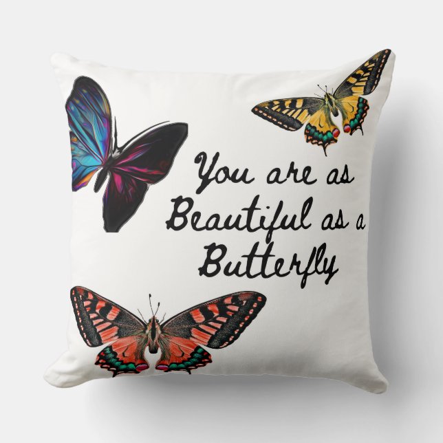 Trendy typografie bunt Schmetterling Sommer Kissen (Vorderseite)
