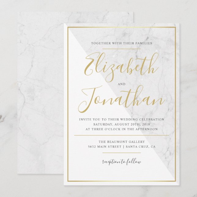 Trendy Typografie| Einladung zum Hochzeitsauftakt  (Vorne/Hinten)