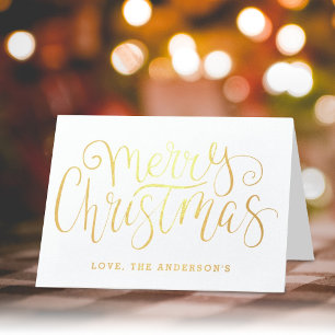 Trendy Typografie Frohe Weihnachten Folienkarte