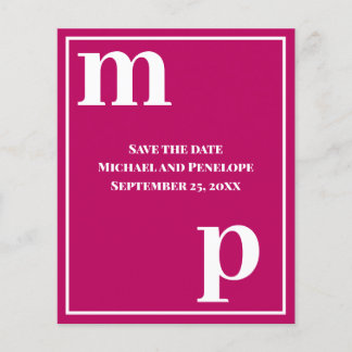 Trendy Typografie Magenta Budget Save the Date Flyer