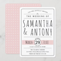 Trendy typografie rot rosa Hochzeitseinladung