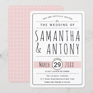 Trendy typografie rot rosa Hochzeitseinladung Einladung