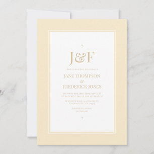 Trendy Typografy Champagne und ElfenbeinWedding Einladung