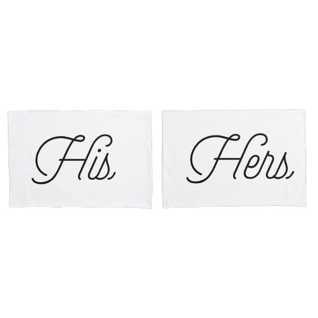 Trendy Typografy "Seine und Hers" Kissenbezug (Vorderseite-Set)
