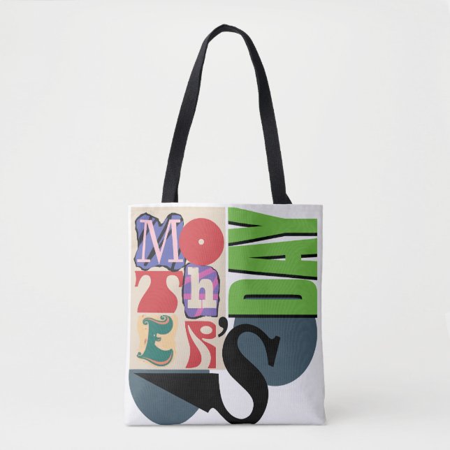 Trendy Typografy Tribute: Mother's Day Tasche BTot (Vorderseite)