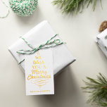 Trendy Typography Christmas Tree Holiday Geschenkanhänger<br><div class="desc">The gift of giving is made easy this holiday season with these unique and modern Christmas gift tags. The design features a festive typography script "We Wish You A Merry Christmas" in the style of a Christmas tree. Easily add your custom wording to these holiday gift tags by using the...</div>