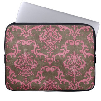 Trendy u. Damast-Laptop-Hülse Mod-Browns rosa Laptopschutzhülle