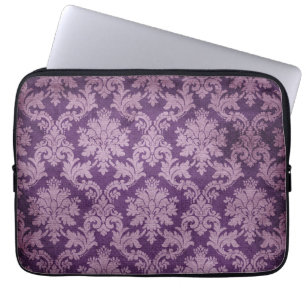 Trendy u. Mod-lila Damast-Laptop-Hülse Laptopschutzhülle