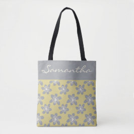 Trendy Ultimate Grau. Yellow Blumenmuster Tasche