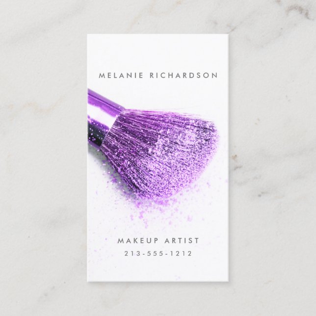 Trendy Ultra Violet Lila Silver Makeup Artist Visitenkarte (Vorderseite)