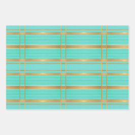 Trendy und Chic Blue und Gold ausgezeichnet Geschenkpapier Set