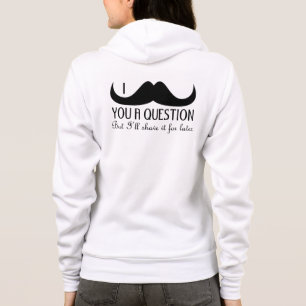Trendy und cooler i-Schnurrbart Sie eine Frage Hoodie
