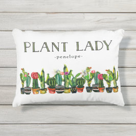 Trendy und lustige Pflanzen-Dame mit Kaktus Kissen Für Draußen