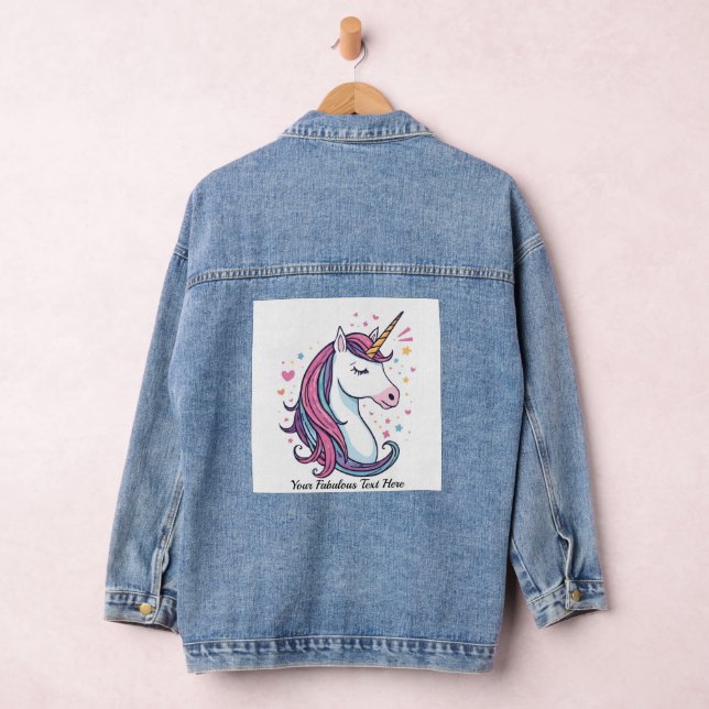 Trendy Unicorn Customizable Magical Fashion Gift  Jeansjacke (Hangar)