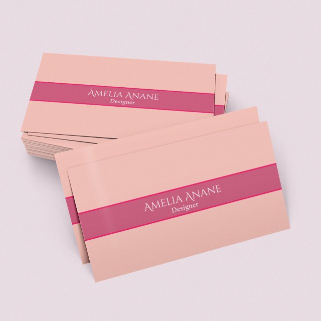 Trendy Unique Girly Pink Script Business Card (Von Creator hochgeladen)