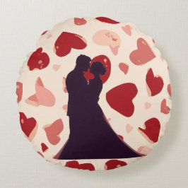 Trendy Valentine Day Round Pillow Rundes Kissen