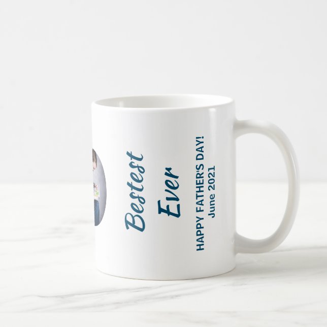 Trendy VATER Transparent Bester Vater seit 3 Fotos Kaffeetasse (Rechts)