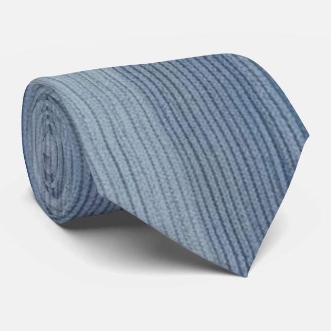 Trendy Vertical Denim Stripes Neck Tie Krawatte (Gerollt)