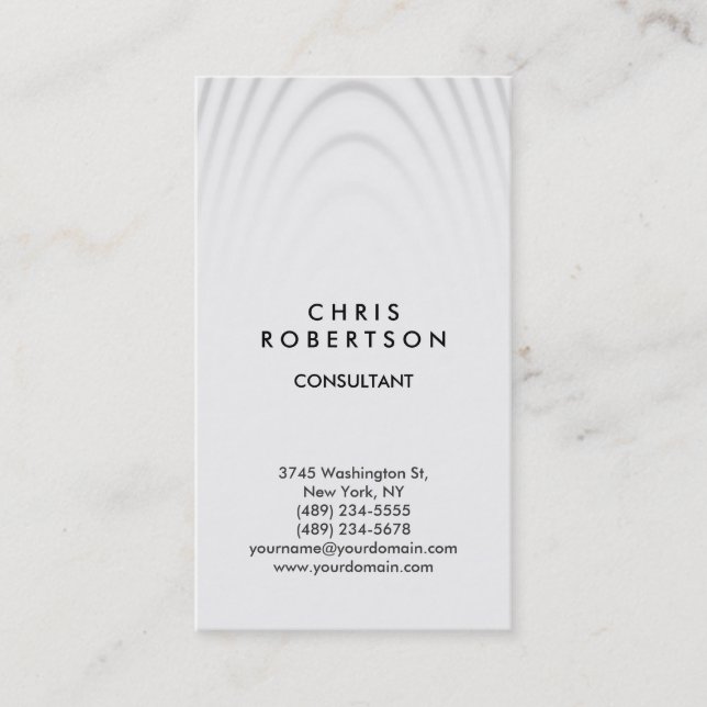 Trendy Vertical Gray Waves Muster Business Card Visitenkarte (Vorderseite)