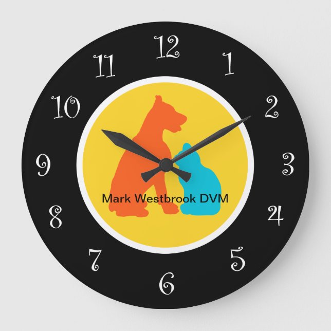 Trendy Veterinary Office Warte Zimmeruhren Große Wanduhr (Vorderseite)