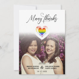 Trendy Vielen Dank an LGBT Rainbow Pride Heart Fot Dankeskarte