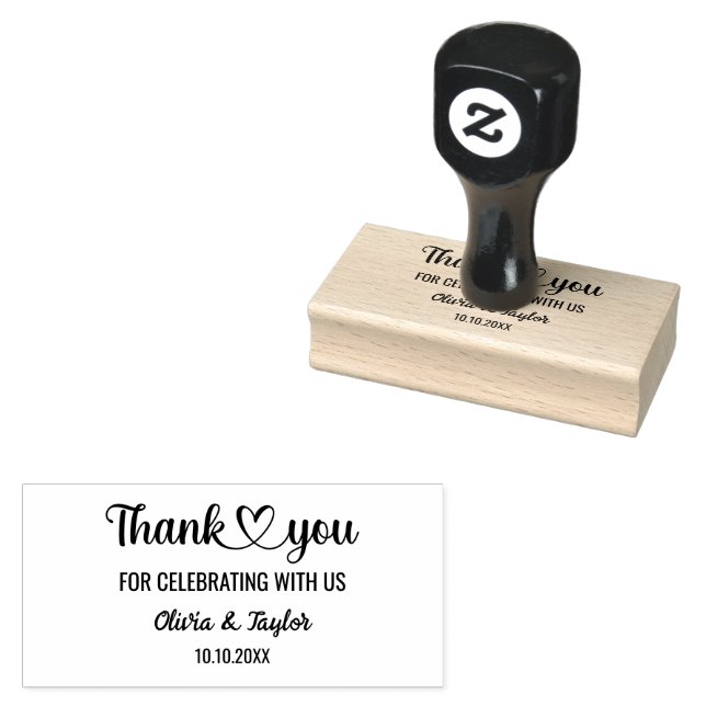 Trendy Vielen Dank Herzlichen Dank Name Typografie Gummistempel (Stempel)