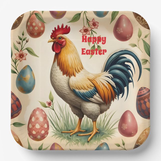 Trendy Vintag Holiday Easter Collection Pappteller (Vorderseite)