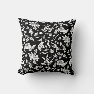 Trendy Vintag Inspiriert Black Floral Pattern Kissen