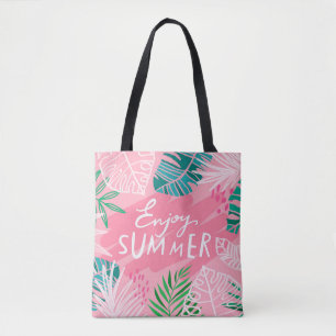Trendy Vintager tropischer Sommer. Buchstaben geni Tasche