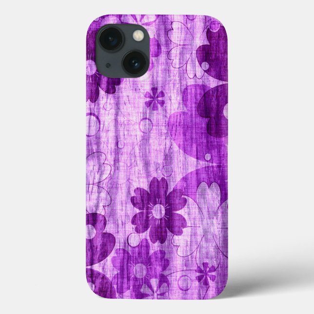 Trendy Violet Blume Vintag Case-Mate iPhone Hülle (Rückseite)